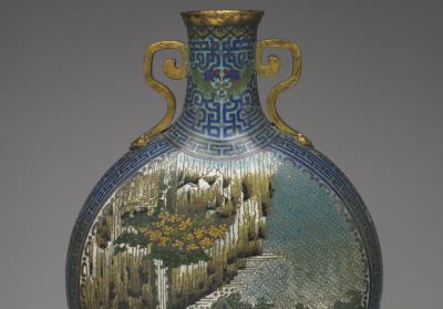 图片[2]-Flask with scenes from “Odes on the Red Cliff” in cloisonne enamels, Qianlong reign (1736-1795), Qing dynasty.-China Archive